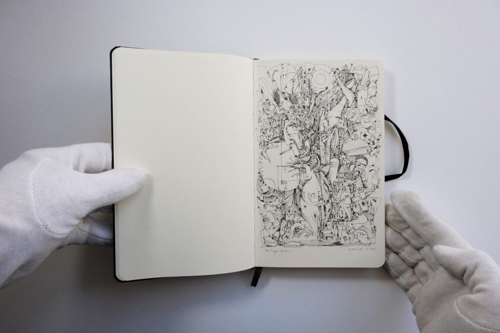 Das Moleskine-Skizzenbuch – aufgeschlagen