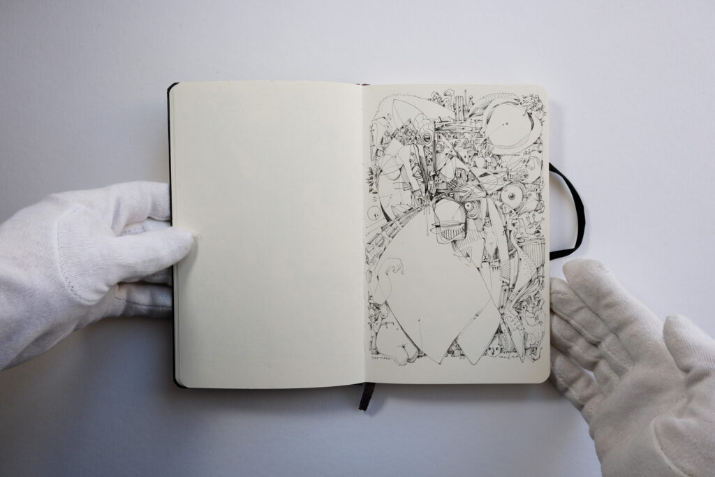 Das Moleskine-Skizzenbuch – aufgeschlagen