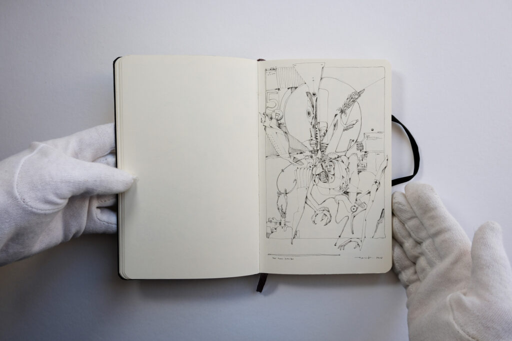 Das Moleskine-Skizzenbuch – aufgeschlagen