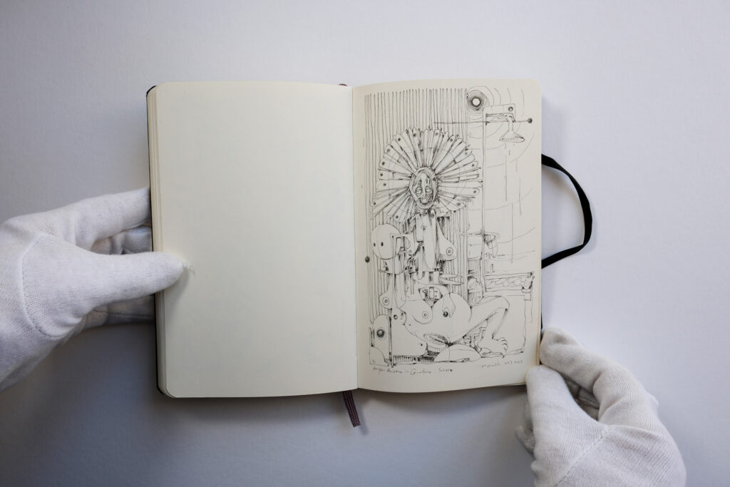 Das Moleskine-Skizzenbuch – aufgeschlagen